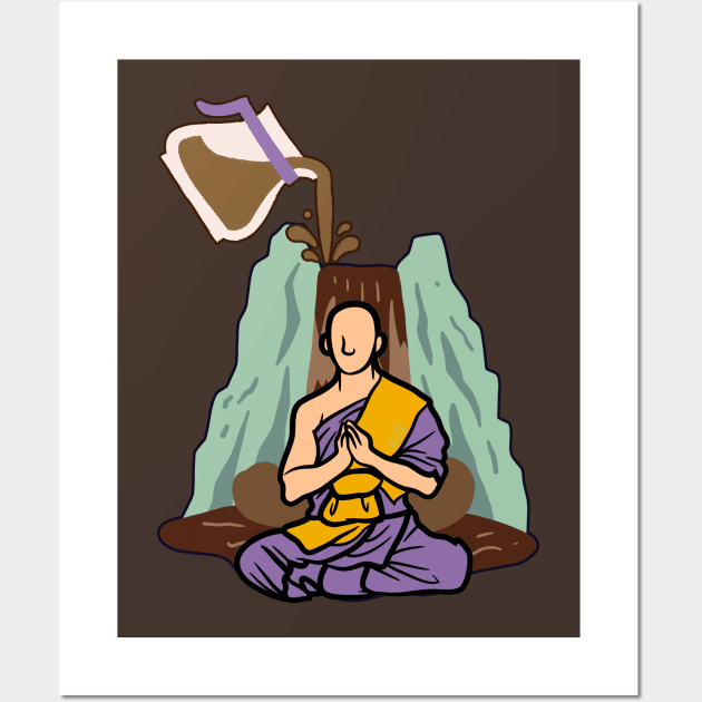 Monk in Coffee Waterfall Wall Art by SEIKA by FP